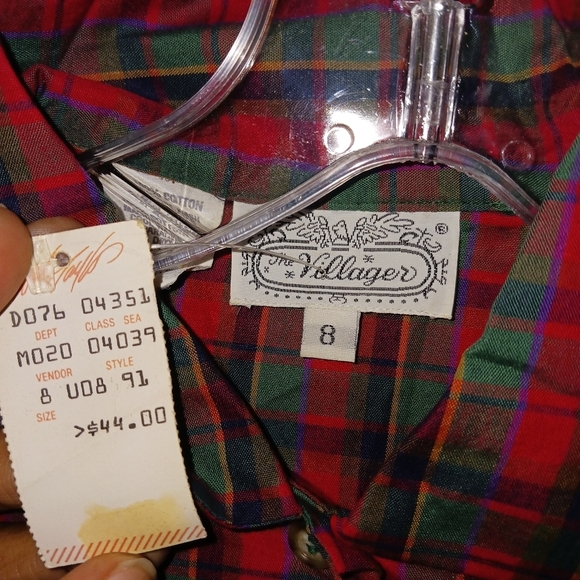 NWT Vintage Villager plaid button down shirt - Picture 4 of 9